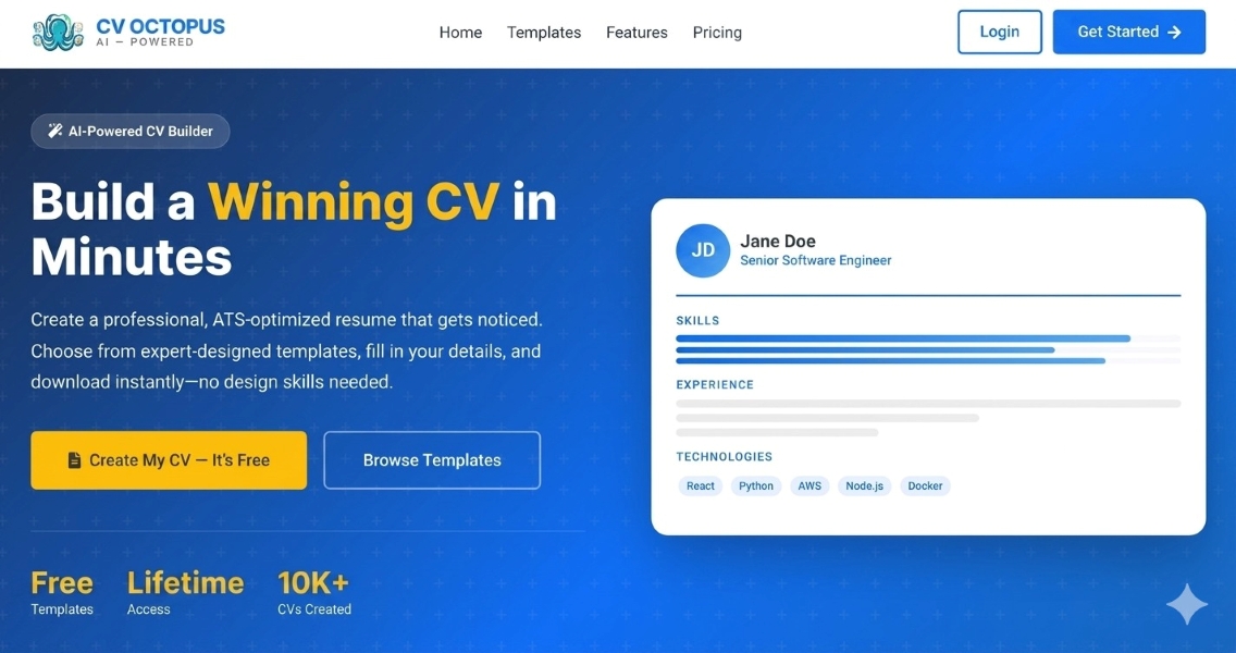 AI CV Builder, ATS Optimization & Smart Resume Platform | CV Octopus
